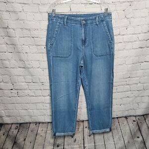 Chico's Light Blue Cropped Cuffed Jeans Women's